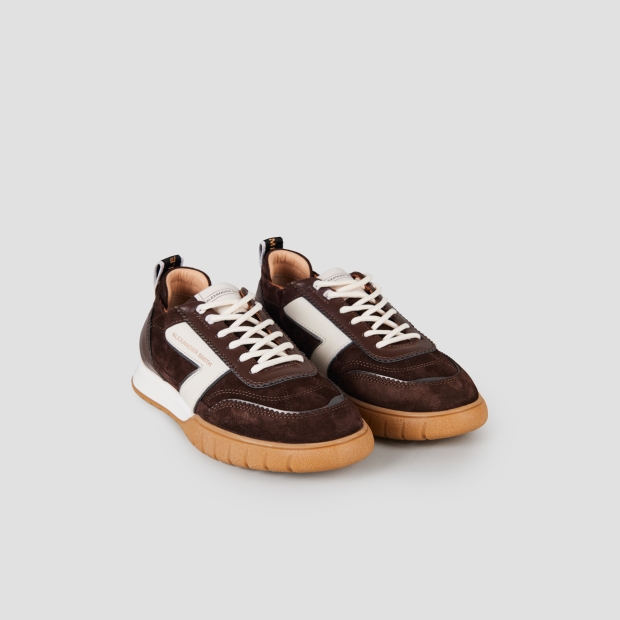 Sneakers Alexander Smith abbey donna in suede e pelle marrone scuro - 3