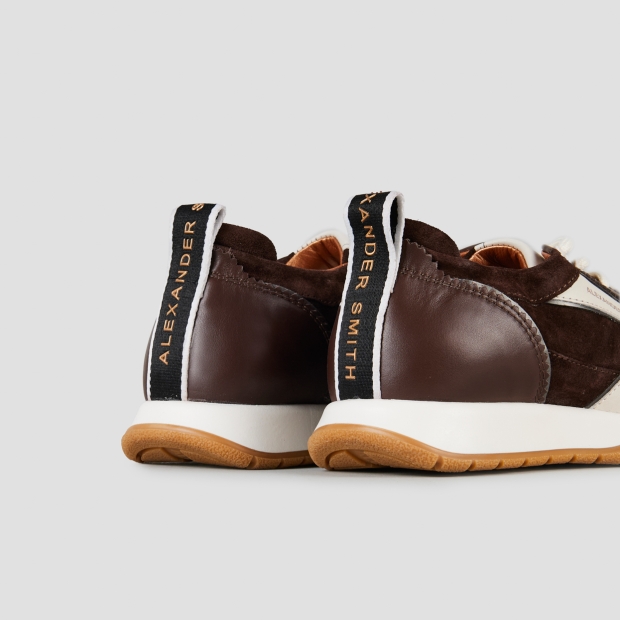Sneakers Alexander Smith abbey donna in suede e pelle marrone scuro - 4
