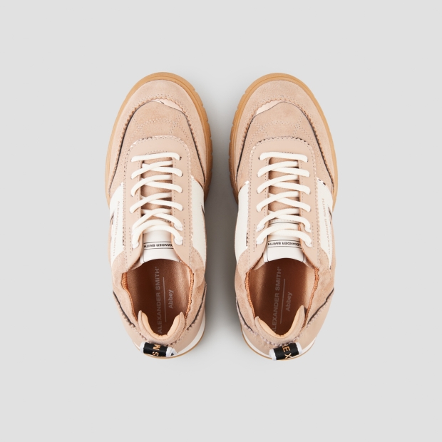 Sneakers Alexander Smith abbey donna in pelle e suede beige - 5