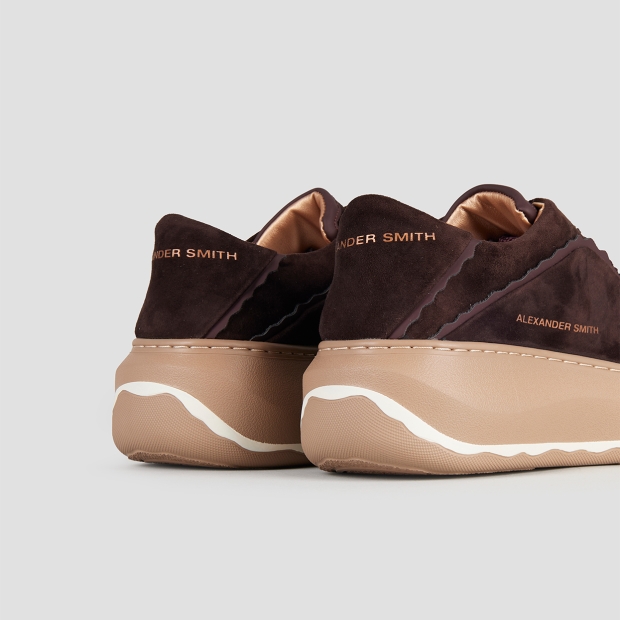 Sneakers Alexander Smith mayfair donna in suede marrone scuro e dettagli bordeaux - 5