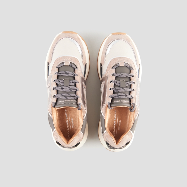 Sneakers Alexander Smith windsor donna in camoscio e rip-stop beige - 6