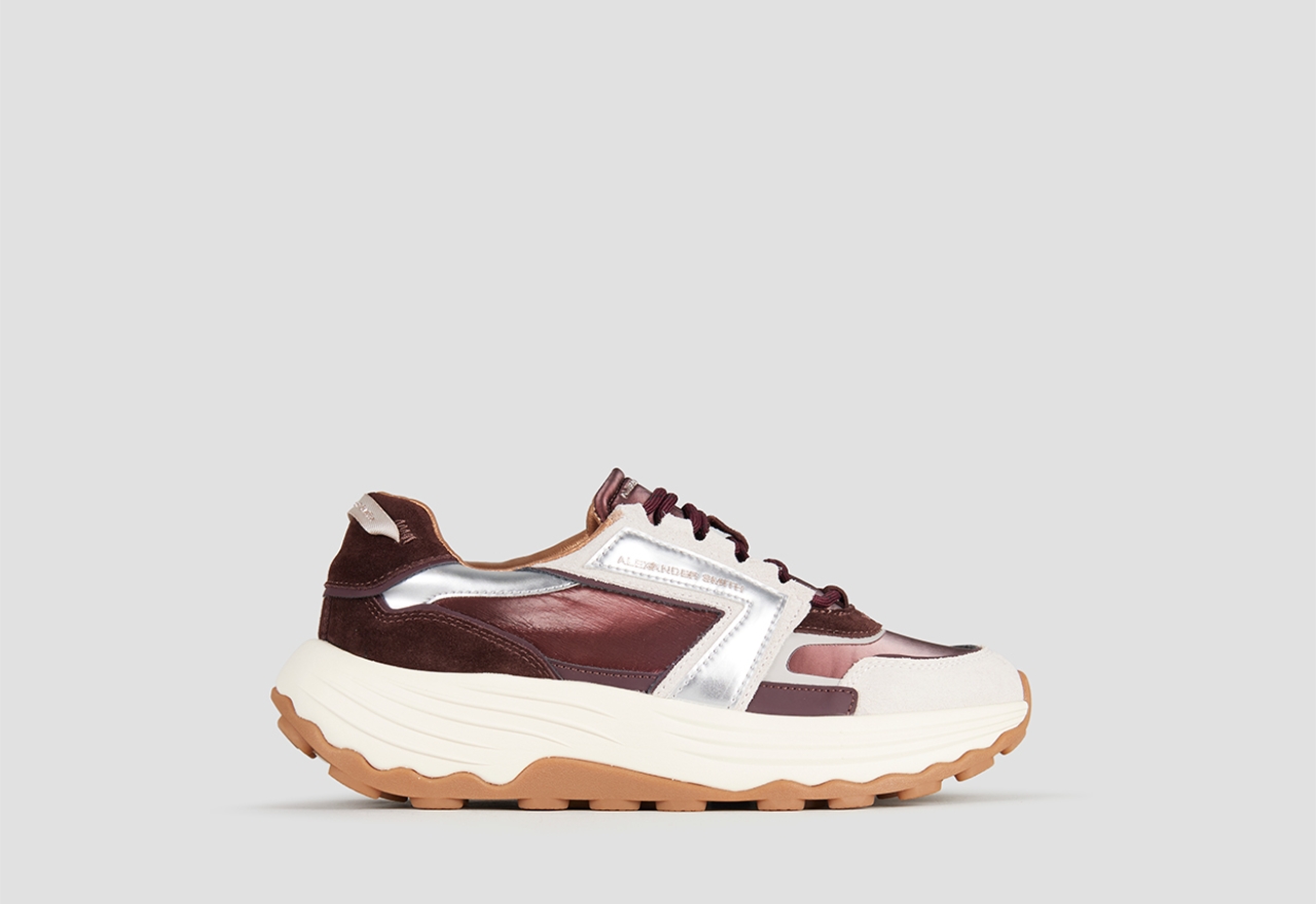 Sneakers Alexander Smith windsor donna in pelle e nylon bordeaux - 1
