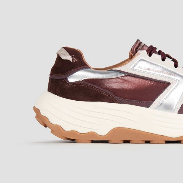 Sneakers Alexander Smith windsor donna in pelle e nylon bordeaux - 3