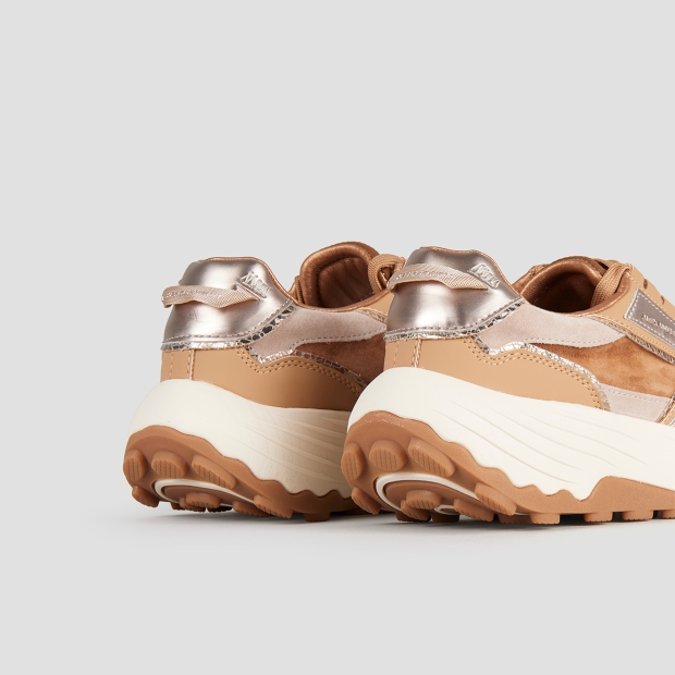 Sneakers Alexander Smith windsor donna in pelle e camoscio pesca e dettagli in laminato - 5