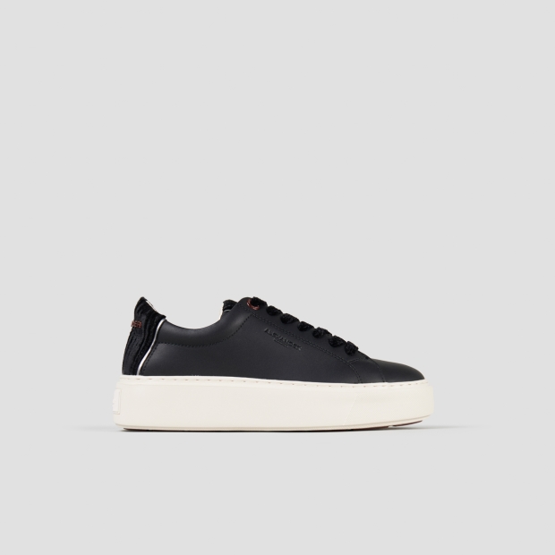 Sneakers Alexander Smith london donna in pelle nera e tallone in velluto nero - 1