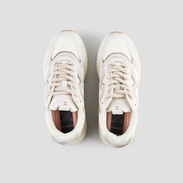 Sneakers Alexander Smith storm donna in avorio con inserti platino - 6