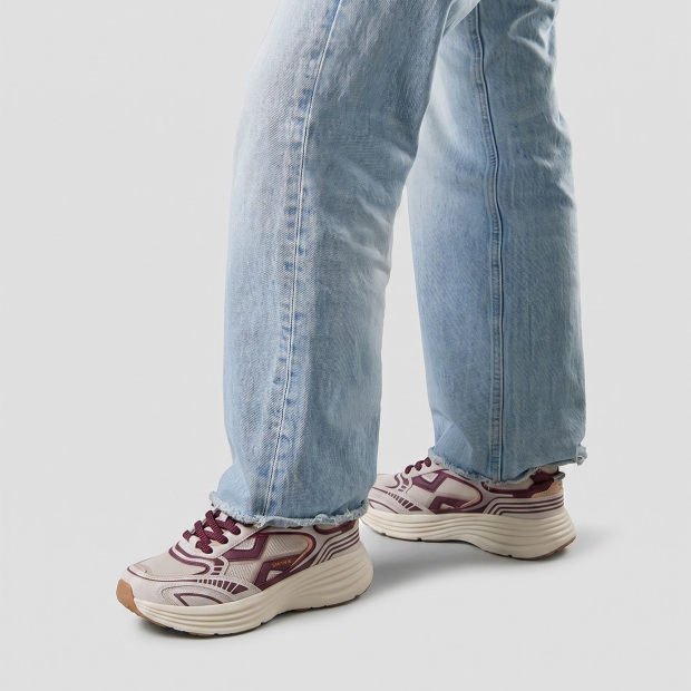 Sneakers Alexander Smith storm donna in suede rosa e inserti bordeaux - 2