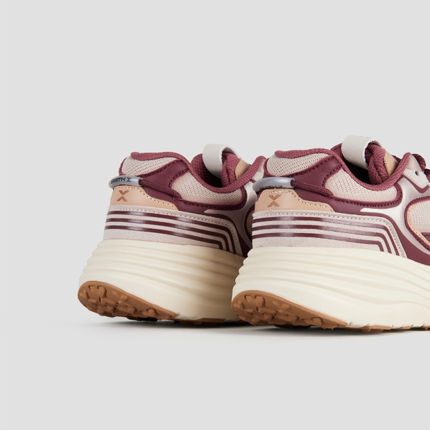 Sneakers Alexander Smith storm donna in suede rosa e inserti bordeaux - 5