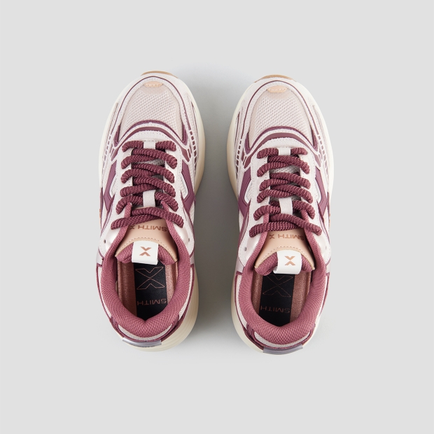 Sneakers Alexander Smith storm donna in suede rosa e inserti bordeaux - 6