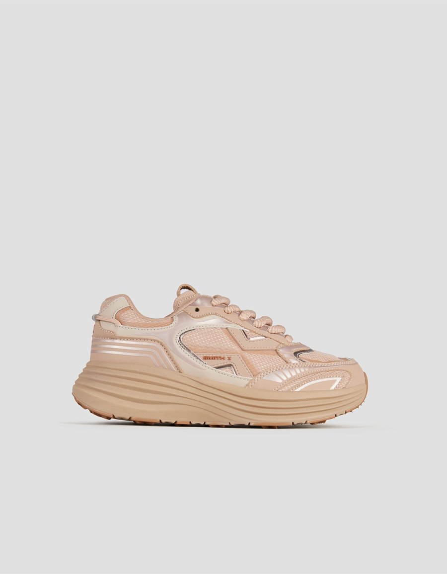 Sneakers Alexander Smith storm donna in beige con inserti avorio e suola beige - 1