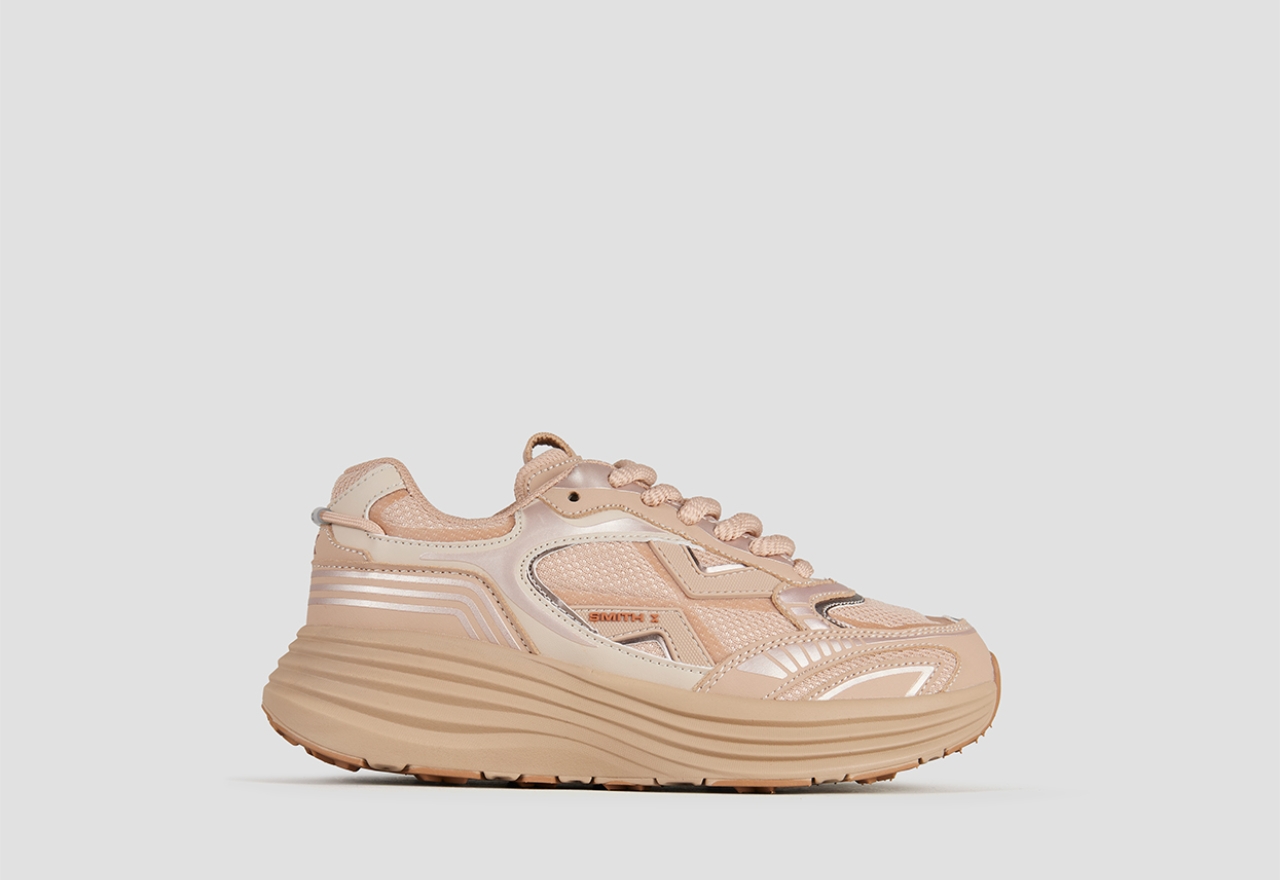 Sneakers Alexander Smith storm donna in beige con inserti avorio e suola beige - 1