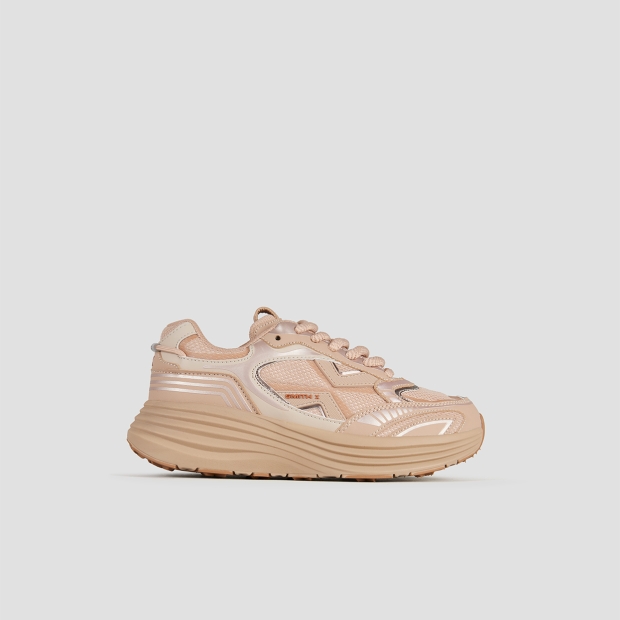 Sneakers Alexander Smith storm donna in beige con inserti avorio e suola beige - 1