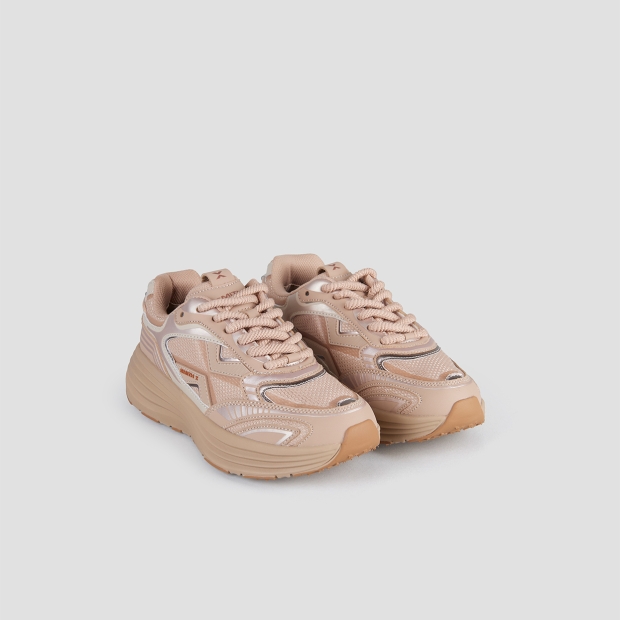 Sneakers Alexander Smith storm donna in beige con inserti avorio e suola beige - 4