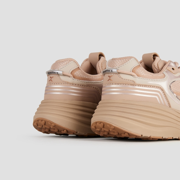 Sneakers Alexander Smith storm donna in beige con inserti avorio e suola beige - 5