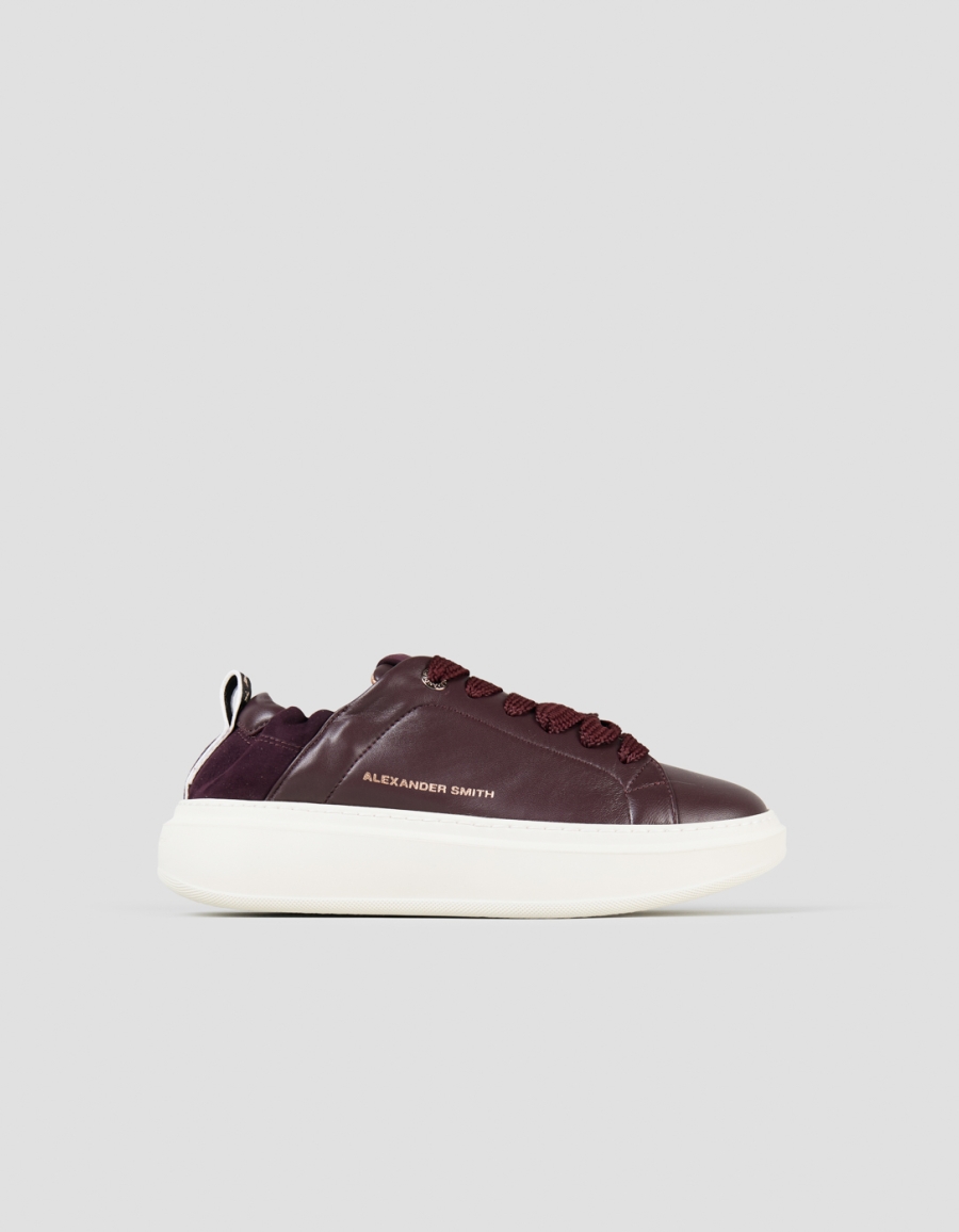 Sneakers Alexander Smith wembley donna in pelle marrone e tallone arricciato - 1