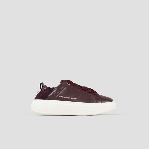 Sneakers Alexander Smith wembley donna in pelle marrone e tallone arricciato - 1