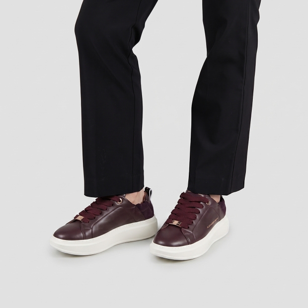 Sneakers Alexander Smith wembley donna in pelle marrone e tallone arricciato - 2