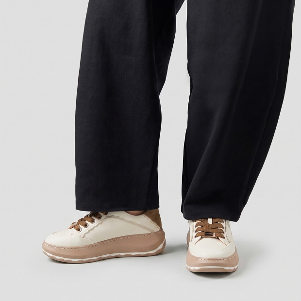 Sneakers Alexander Smith mayfair donna in nappa bianca e tallone in suede verde - 2