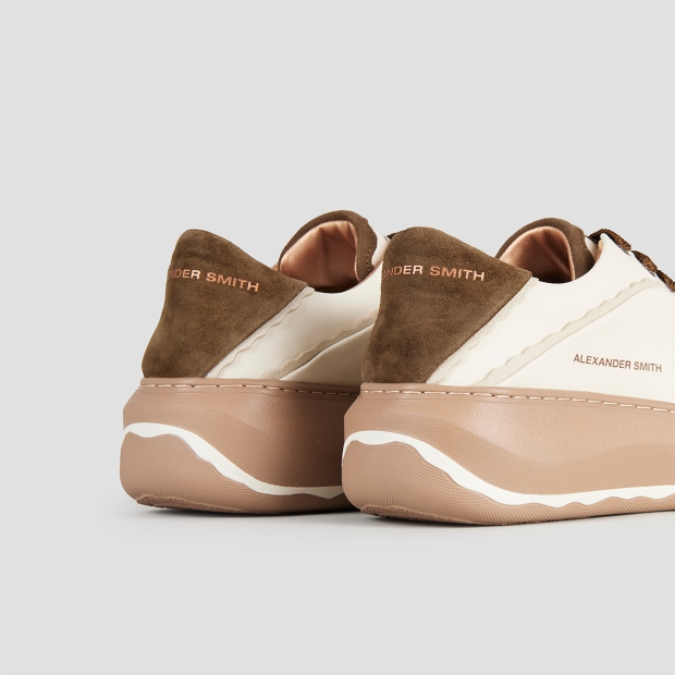 Sneakers Alexander Smith mayfair donna in nappa bianca e tallone in suede verde - 5