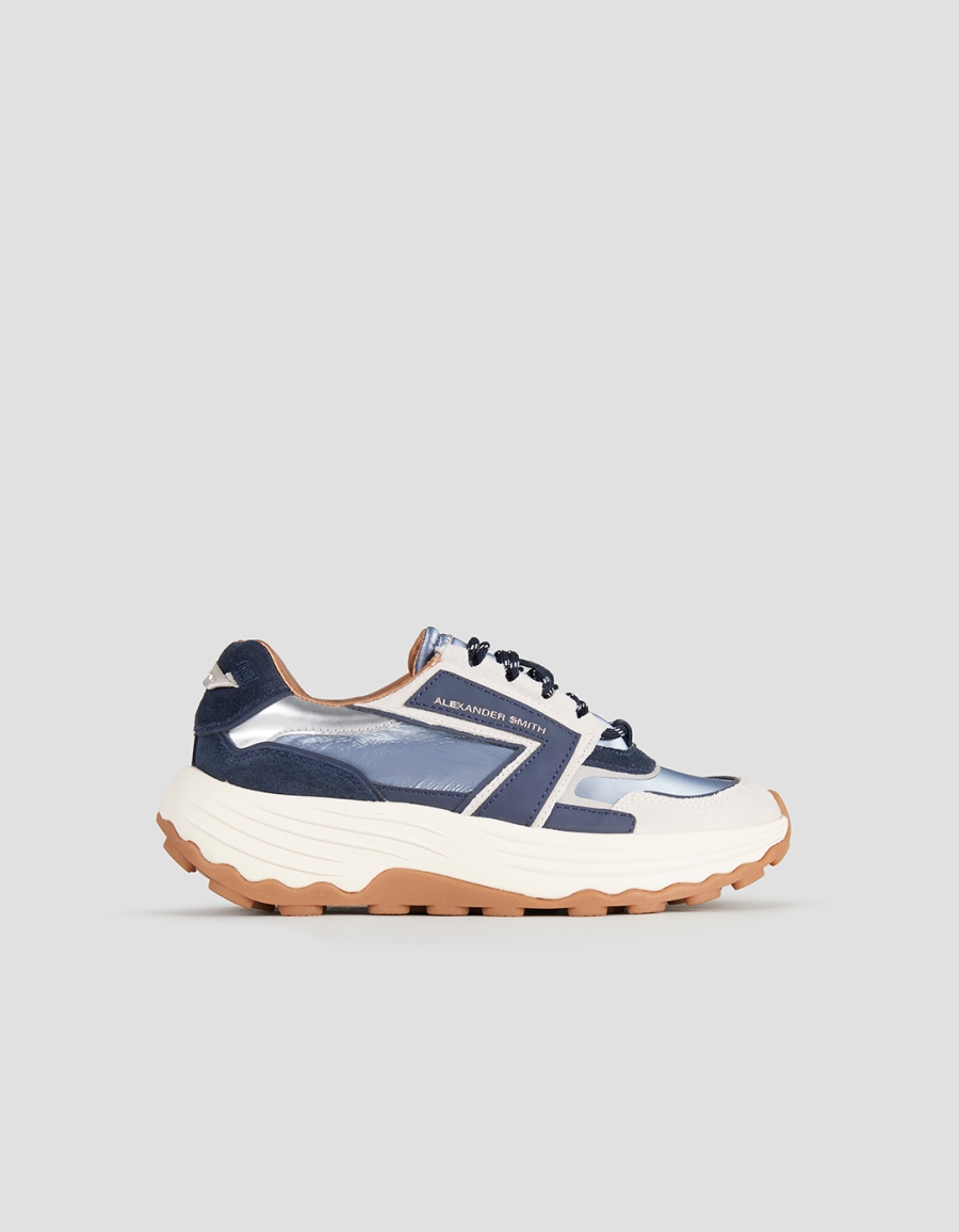 Sneakers Alexander Smith windsor donna in pelle e nylon blu - 1