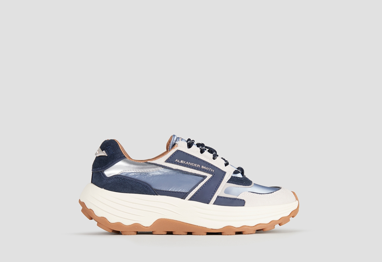 Sneakers Alexander Smith windsor donna in pelle e nylon blu - 1