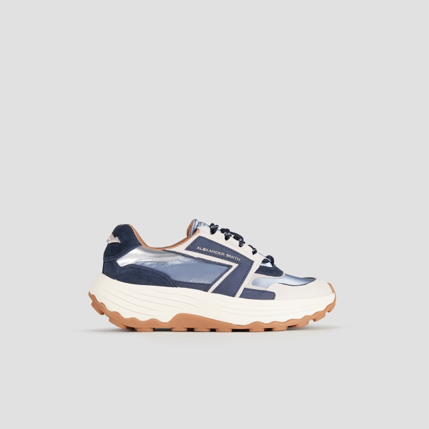 Sneakers Alexander Smith windsor donna in pelle e nylon blu - 1