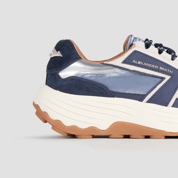 Sneakers Alexander Smith windsor donna in pelle e nylon blu - 3