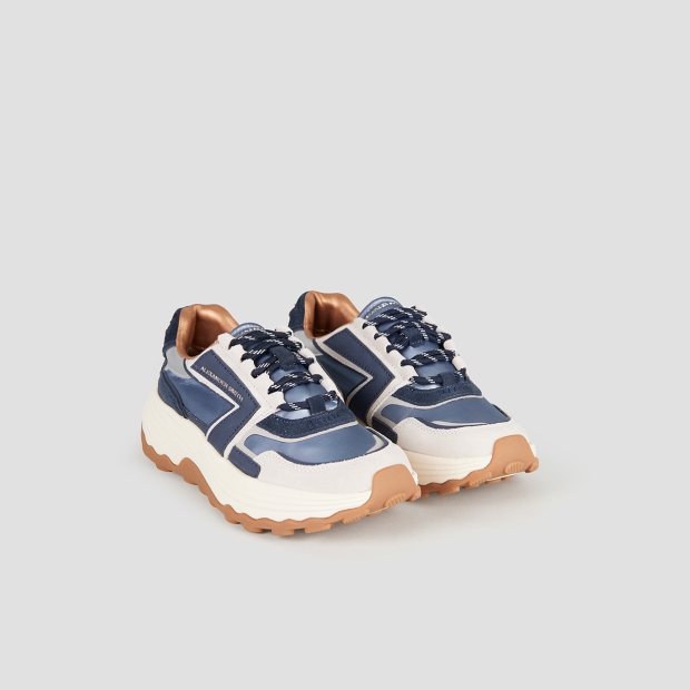 Sneakers Alexander Smith windsor donna in pelle e nylon blu - 4