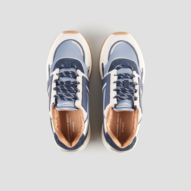 Sneakers Alexander Smith windsor donna in pelle e nylon blu - 6