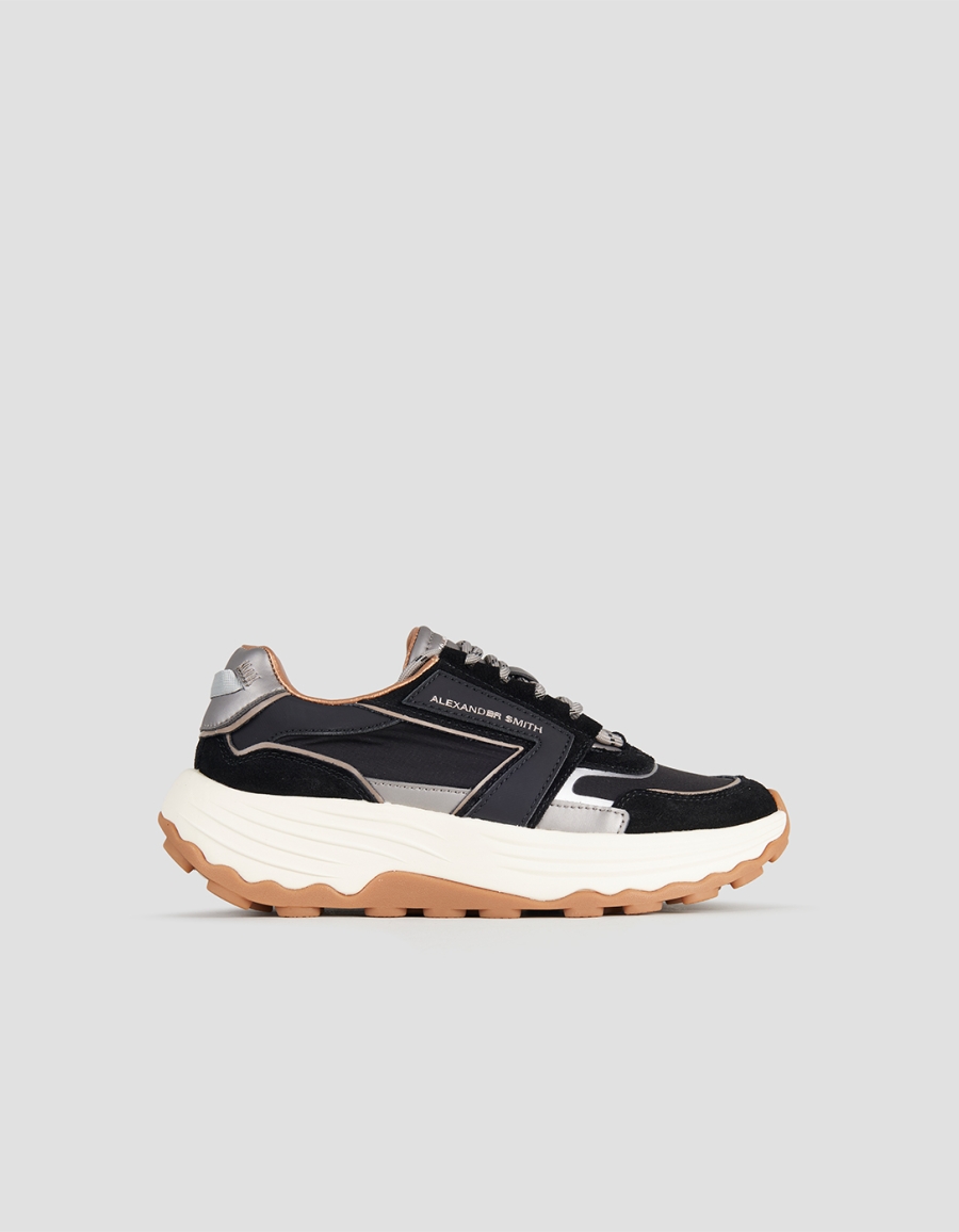 Sneakers Alexander Smith windsor donna in camoscio e rip-stop nero - 1