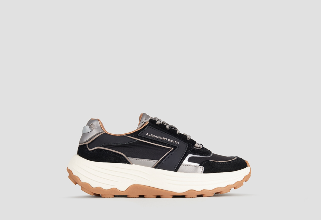 Sneakers Alexander Smith windsor donna in camoscio e rip-stop nero - 1