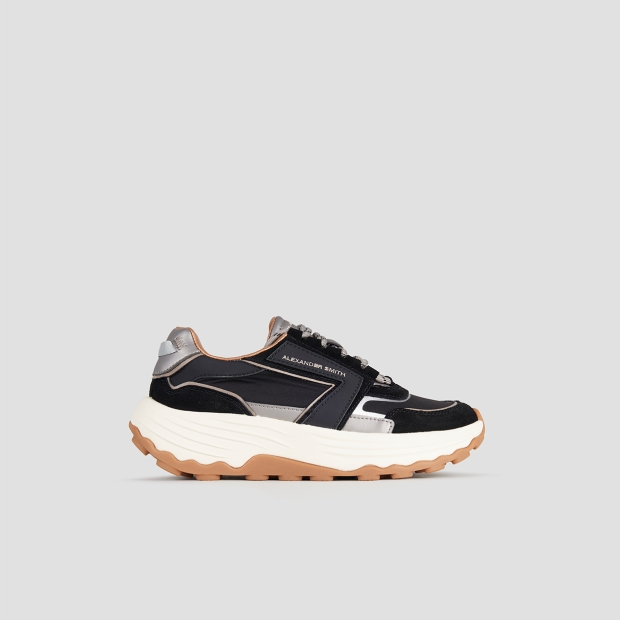 Sneakers Alexander Smith windsor donna in camoscio e rip-stop nero - 1
