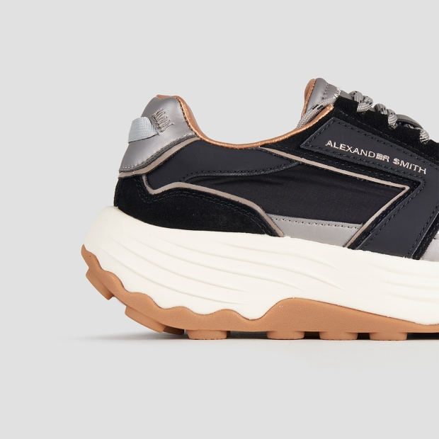 Sneakers Alexander Smith windsor donna in camoscio e rip-stop nero - 3