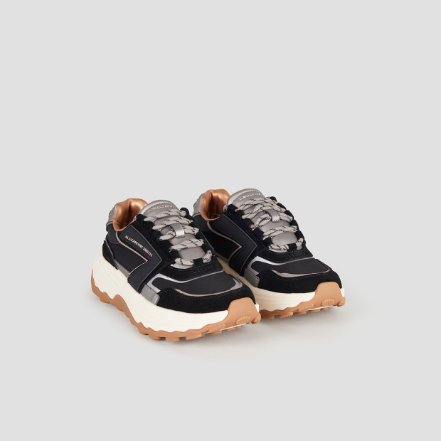 Sneakers Alexander Smith windsor donna in camoscio e rip-stop nero - 4