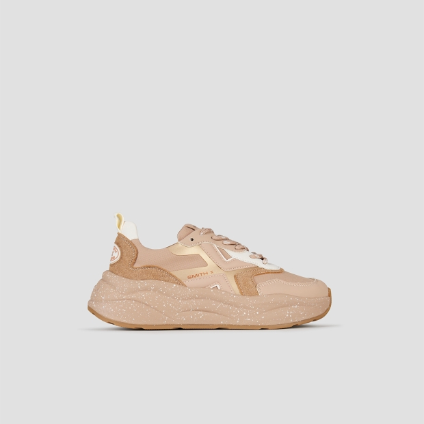 Sneakers Alexander Smith horizon donna in suede sabbia e ripstop beige con suola beige - 1