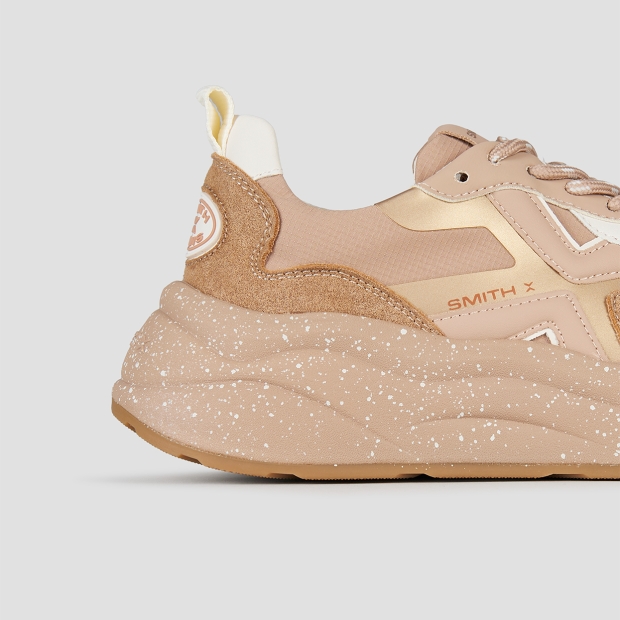 Sneakers Alexander Smith horizon donna in suede sabbia e ripstop beige con suola beige - 3