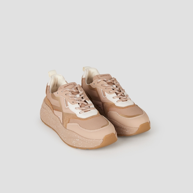 Sneakers Alexander Smith horizon donna in suede sabbia e ripstop beige con suola beige - 4