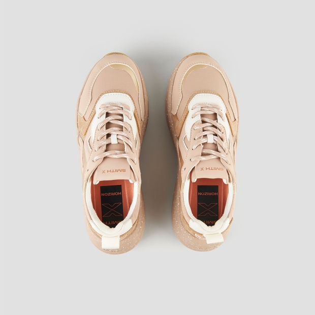 Sneakers Alexander Smith horizon donna in suede sabbia e ripstop beige con suola beige - 6