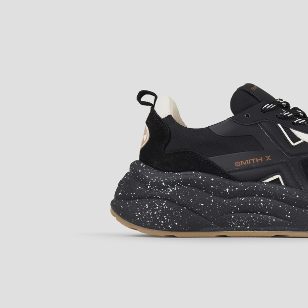 Sneakers Alexander Smith horizon donna in suede e ripstop neri con suola nera - 3