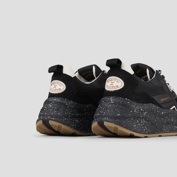 Sneakers Alexander Smith horizon donna in suede e ripstop neri con suola nera - 5