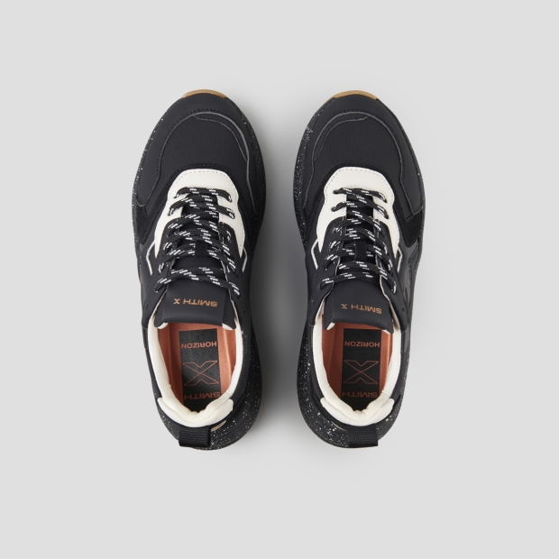Sneakers Alexander Smith horizon donna in suede e ripstop neri con suola nera - 6