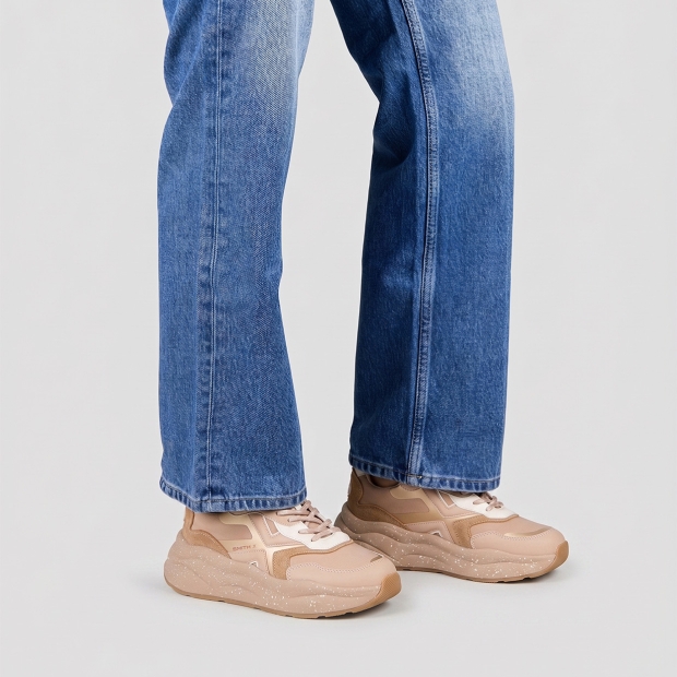 Sneakers Alexander Smith horizon donna in suede sabbia e ripstop beige con suola beige - 2