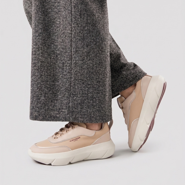 Sneakers Alexander Smith eclipse donna in pelle beige - 2