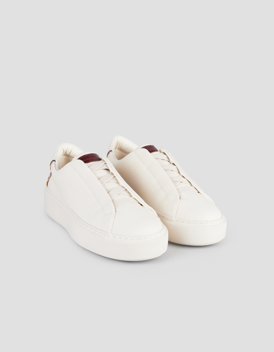 London Donna slip-on in pelle bottalata bianca