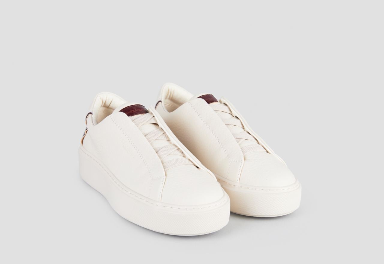 Sneakers Alexander Smith london donna slip-on in pelle bottalata bianca - 1