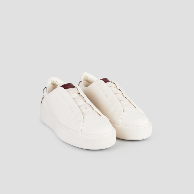 Sneakers Alexander Smith london donna slip-on in pelle bottalata bianca - 1