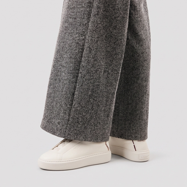 Sneakers Alexander Smith london donna slip-on in pelle bottalata bianca - 2