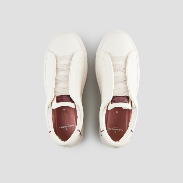 Sneakers Alexander Smith london donna slip-on in pelle bottalata bianca - 6