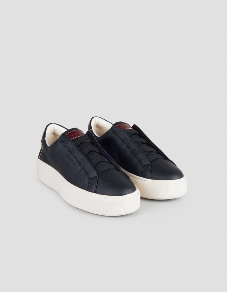 London Donna slip-on in pelle bottalata nera