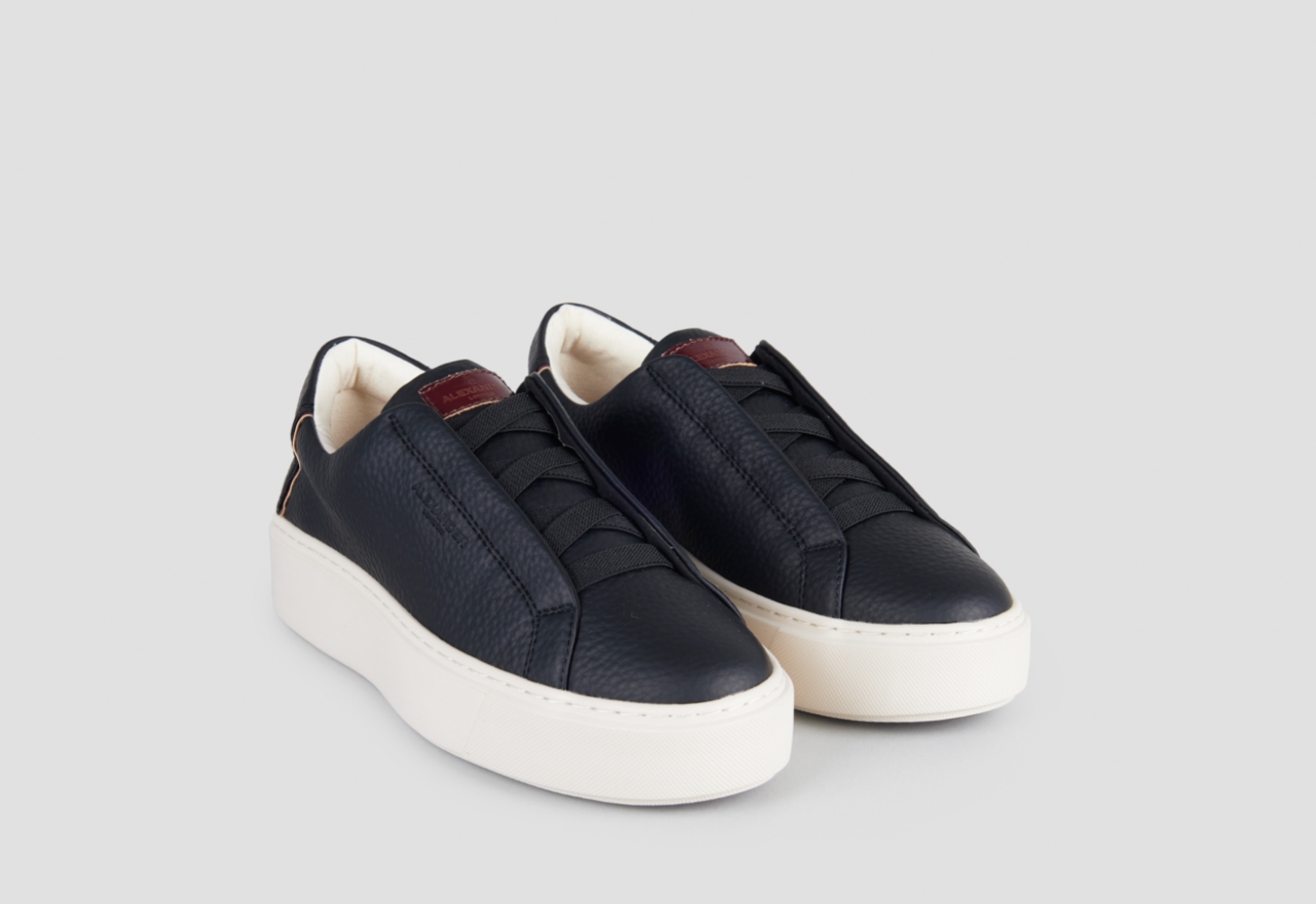 Sneakers Alexander Smith london donna slip-on in pelle bottalata nera - 1